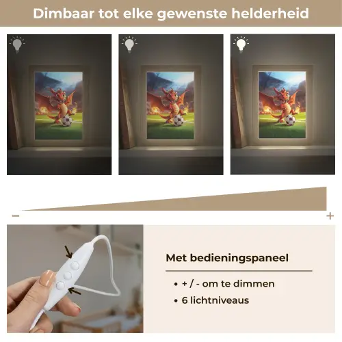 Draak - Voetbal - Vuur - Stadion Light Box met kabel klein -USP_dimbaarNL
