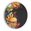 Fastfood - Graffiti - Hamburger - Eten - Modern Akoestische PET Vilt - Rond klein -3d