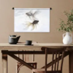 Goudvissen - Modern - Wit Wandkleed katoen klein -sfeer6