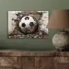 Voetbal - Muur - Zwart - Wit aluminium wit klein -sfeer2