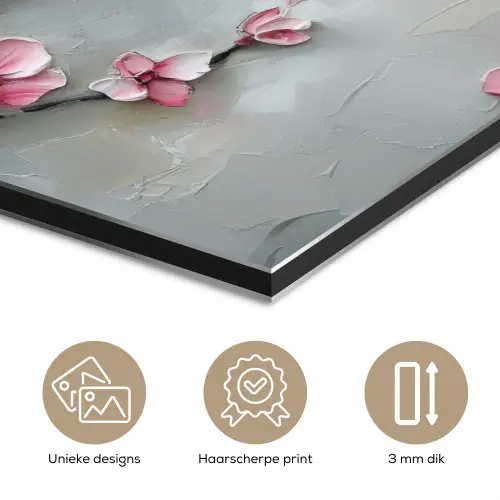 Bloesem - Kunstzinnig - Roze - Sakura aluminium wit klein -closeup_NL
