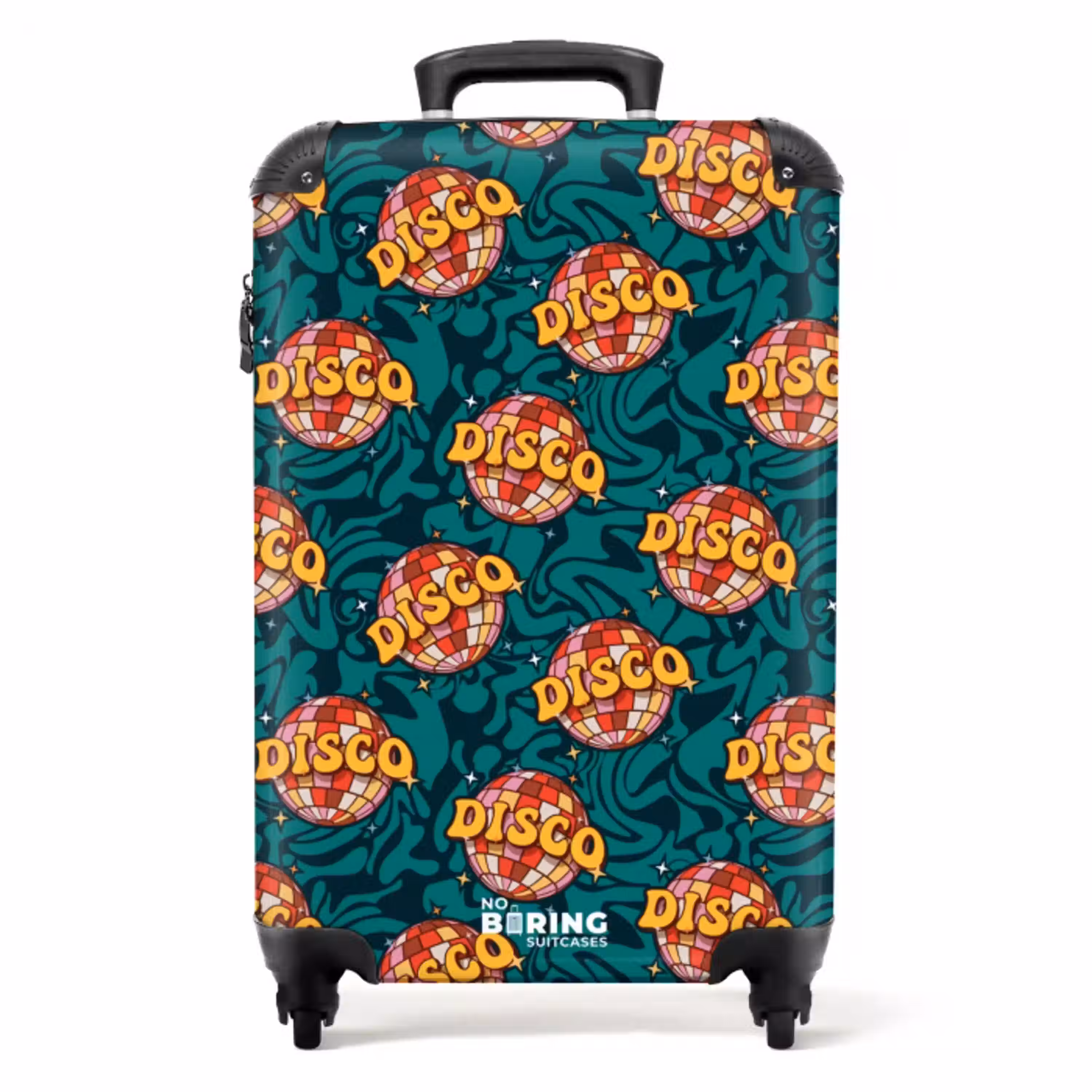Retro disco wave bal patroon kleurrijk NBS - Handbagage koffer - Volwassenen Unisex middel -productfoto_recht