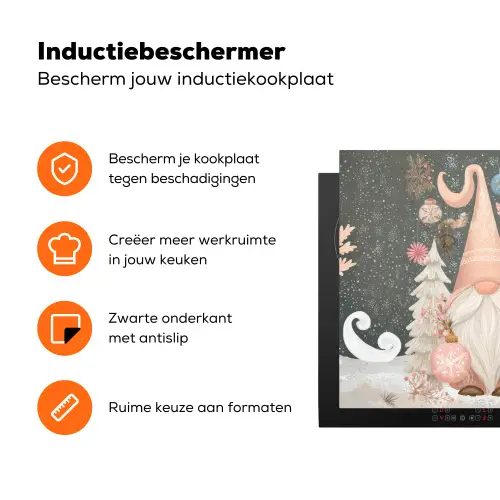 Kerst - Gnomen - Pastel Inductie beschermer vinyl 3mm klein -zzzzzzz-td-ups