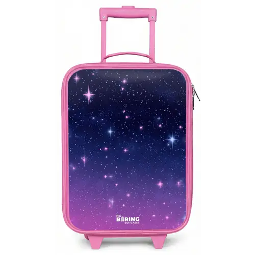 Sterren - Galaxy - Blauw - Roze Kinderkoffer - Roze klein -zz3dotto