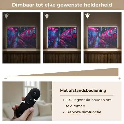 Stad - Neon -  Nacht - Roze - Graffiti Light Box met batterij (Wandlamp) middel -USP_dimbaarNL