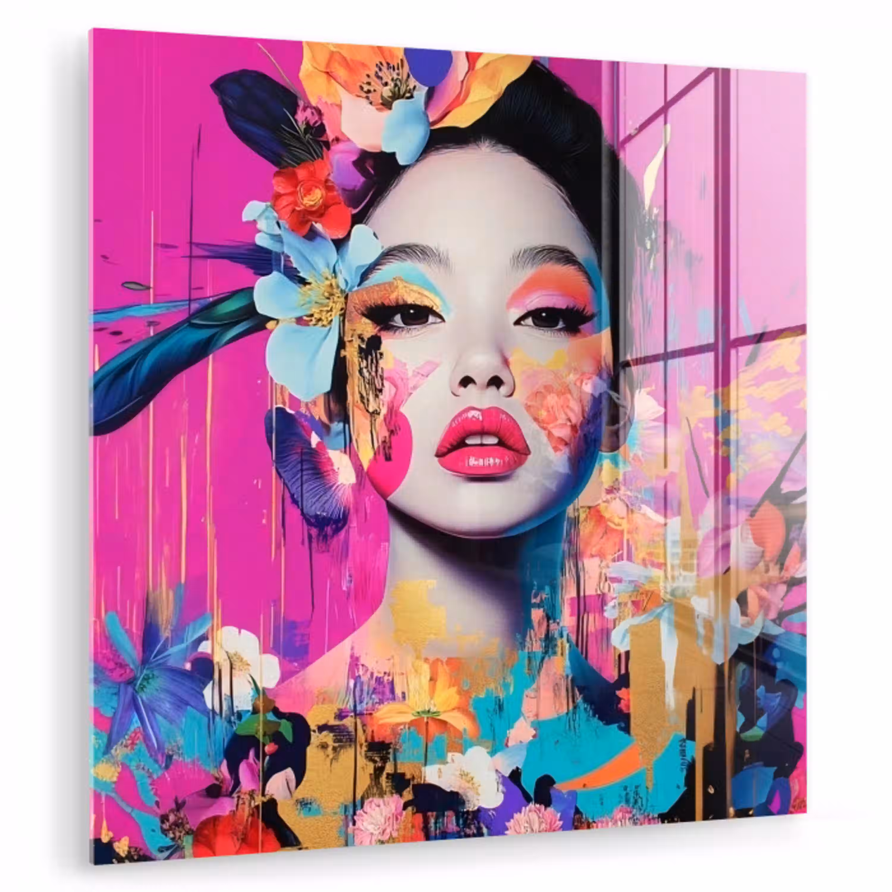 Vrouw - Portret - Abstract - Paars plexiglas 5mm klein -zzzproduct_nieuw