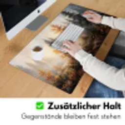 Bospad - Herfstbladeren - Natuur - Schilderachtig - Oranje Muismat XXL klein -ysfeer3_duits