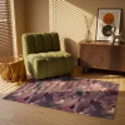 Vogels - Bladeren - Roze Vloerkleed Rechthoek klein 1091 -atmosphere_sfeer1_global