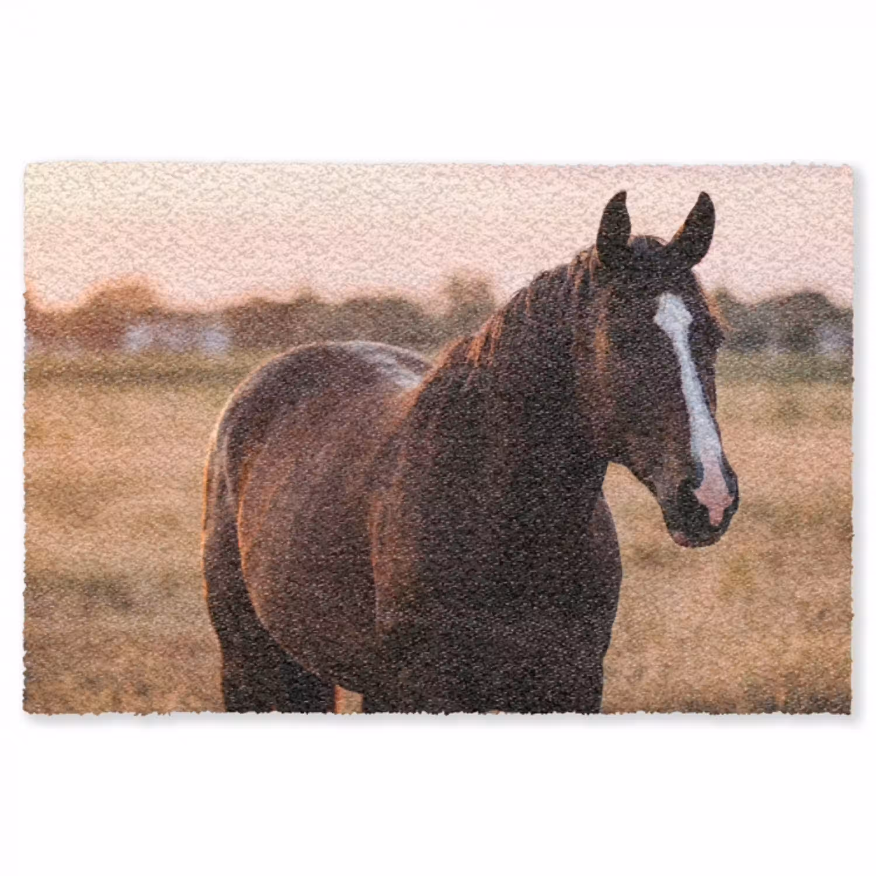 Paard - Zonsondergang - Bruin Vloerkleed Rechthoek klein -3d