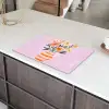Vaas - Gestreept - Bloemen - Oranje Inductie beschermer vinyl 3mm klein -sfeer8