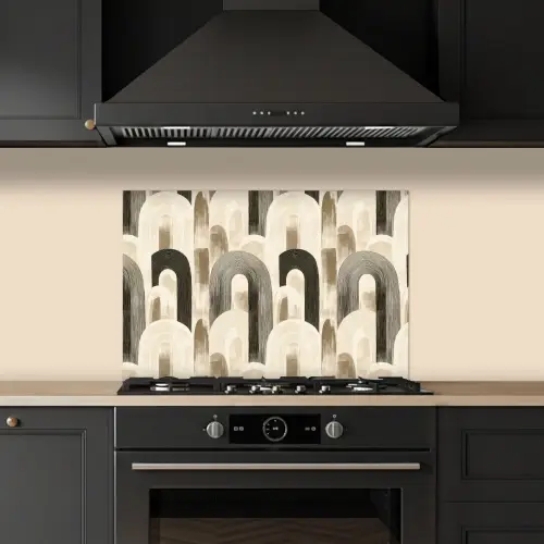 Abstract - Patroon - Bogen keuken achterwand spatscherm klein 900 -sfeer1