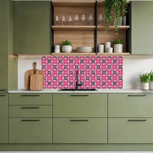 Patroon - Bloemmotief - Meerkleurig keuken achterwand 2 middel 871 -sfeer3