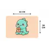 Dino - Boba - kawaii - Oranje Placemat vinyl groot -specs