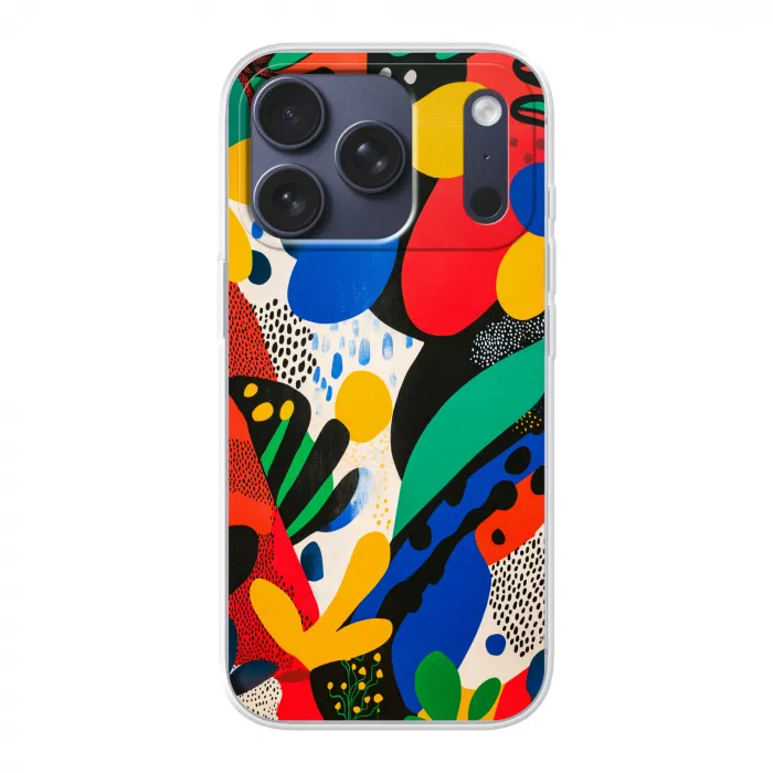 Abstract - Planten - Vormen - Kleurrijk Telefoonhoesje iPhone 17 Pro klein -3d