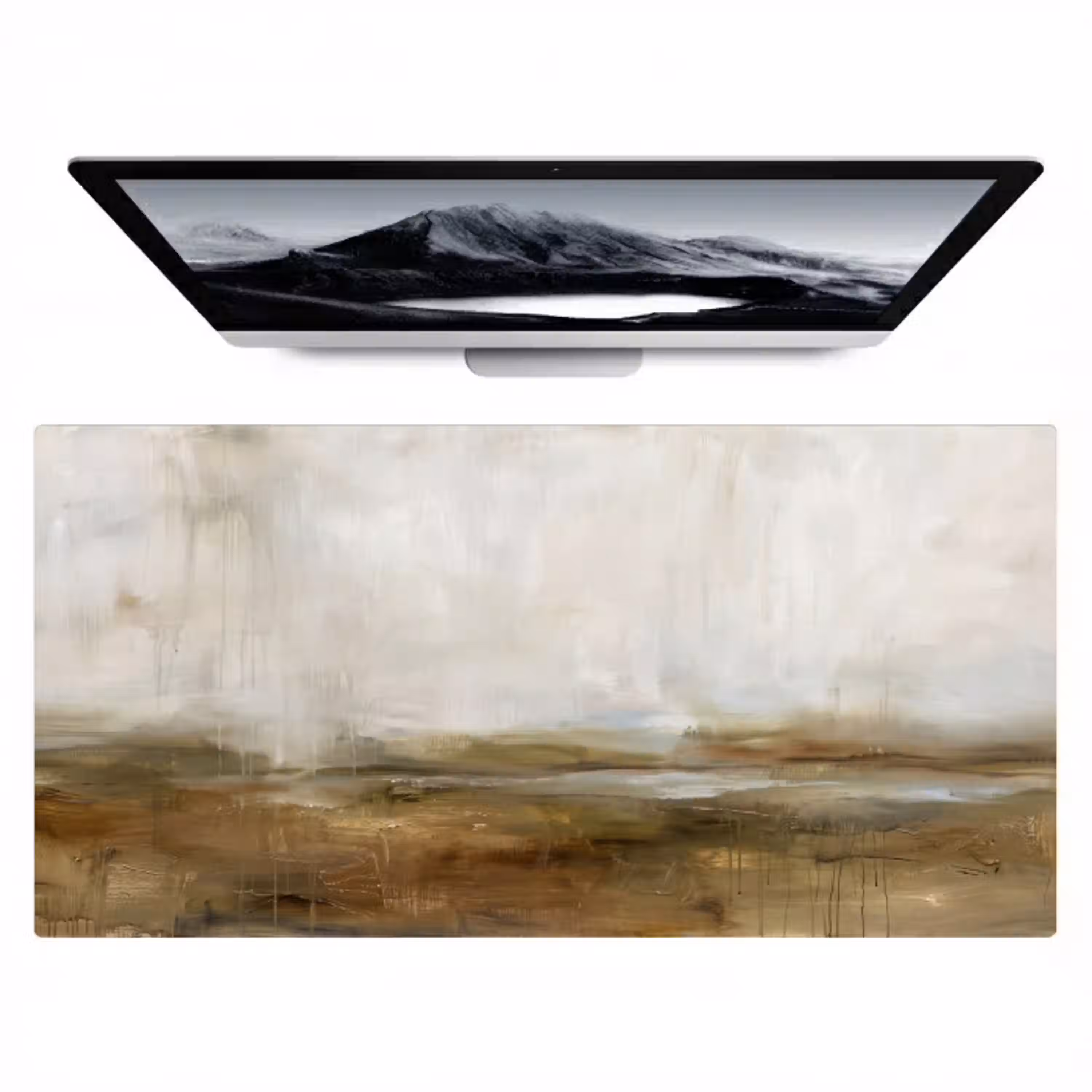 Abstract - Landschap - Natuur - Beige - Bruin Muismat XXL klein -zzz3d