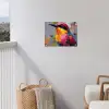 Zangvogel - Vlakken - Abstract - Kleurrijk tuinposter los doek klein -sfeer8