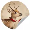 Kerst - Hert - Gewei - Kerstbal - Rendier Wandcirkel behangsticker klein -3d