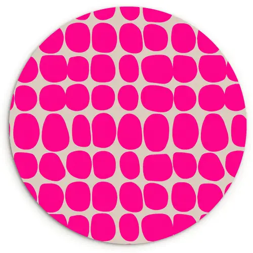Stippen - Patroon - Roze Wandcirkel kunststof plaat 5mm dik klein 188 -3d