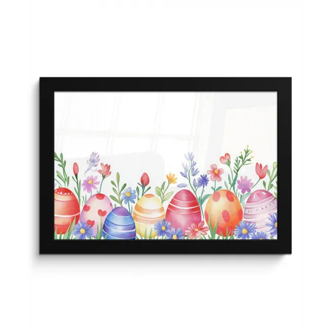 Bloementuin - Kleurrijk - Eieren fotolijst zwart zonder passe partout klein -3d