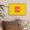 Oh ok - 3D - Geel - Roze canvas 2cm klein -sfeer1