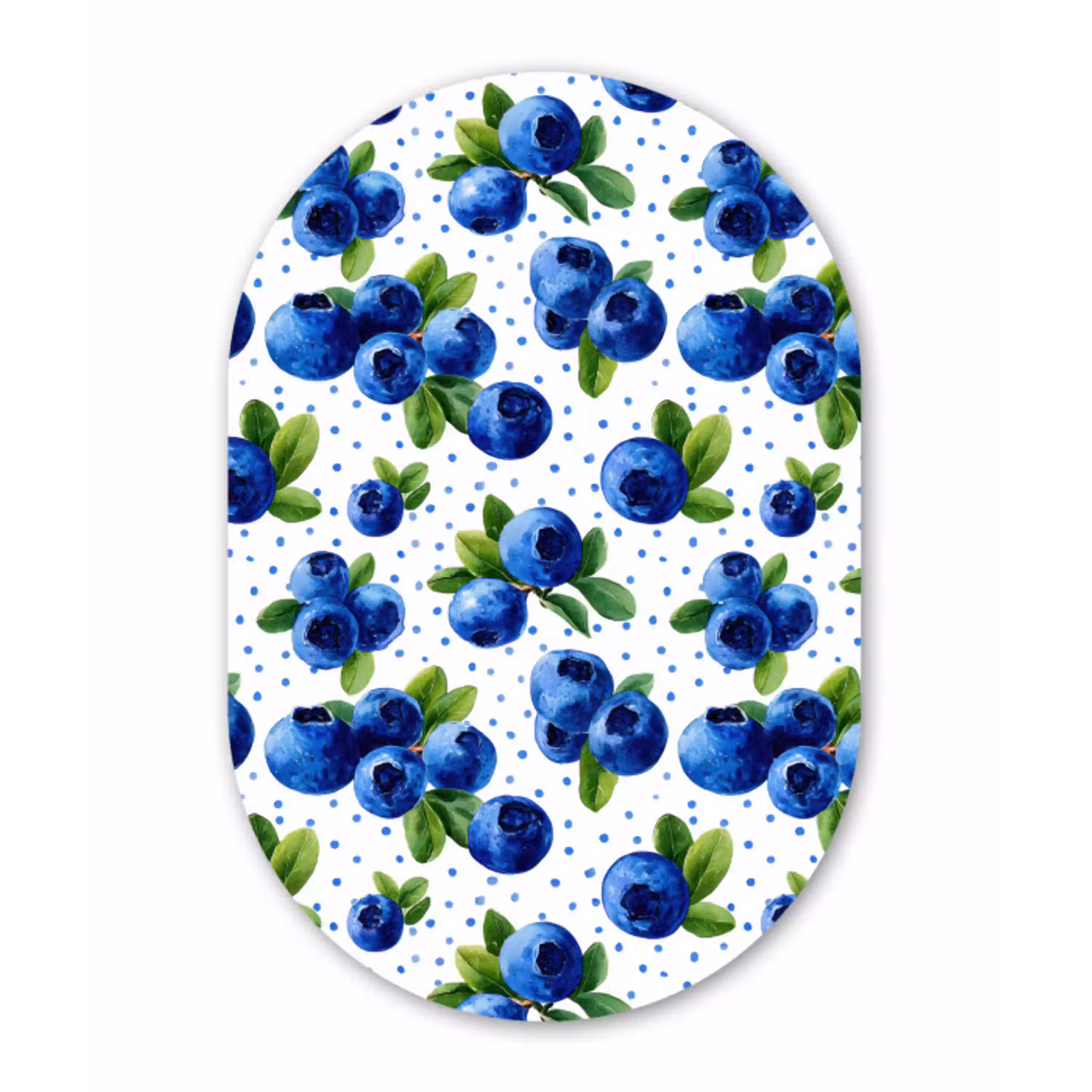 Bessen - Patroon - Blauw Wandcirkel Ovaal Aluminium middel 839 -3d