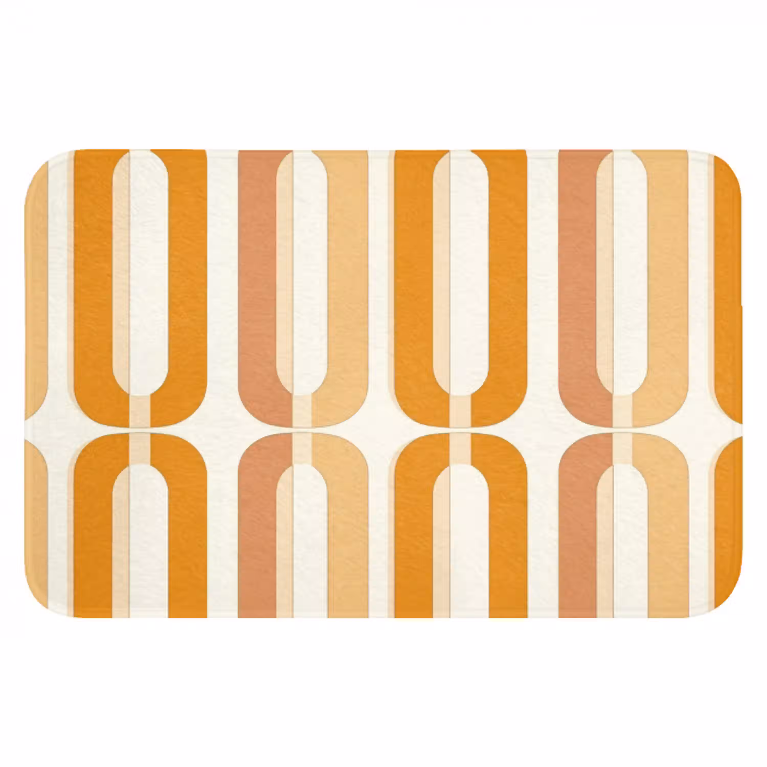 U-vorm - Retro - Oranje Badmat klein 997 -3d