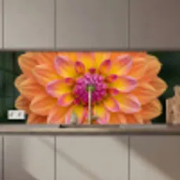 Dahlia - Bloem - Oranje keuken achterwand 2 middel zz_3dshopping
