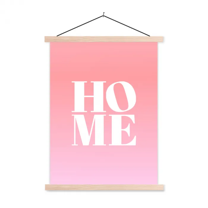 Home - Letters - Groot - Roze textielposter latten blank klein -3d