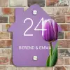 Paarse tulp - Klassiek Naambord Huisje klein -sfeer6