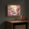 Flamingo - Schildpad - Roze Light Box met batterij (Wandlamp kind) middel -sfeer5_kind