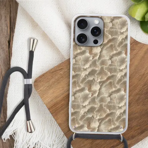 Waaierstructuren - Beige - Vezeltextuur Hoesje iPhone 16 Pro Max met koord klein 804 -sfeer4