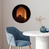Moskee - Oranje lucht - Islamitisch Fotolijst rond zonder passe partout klein -sfeer2