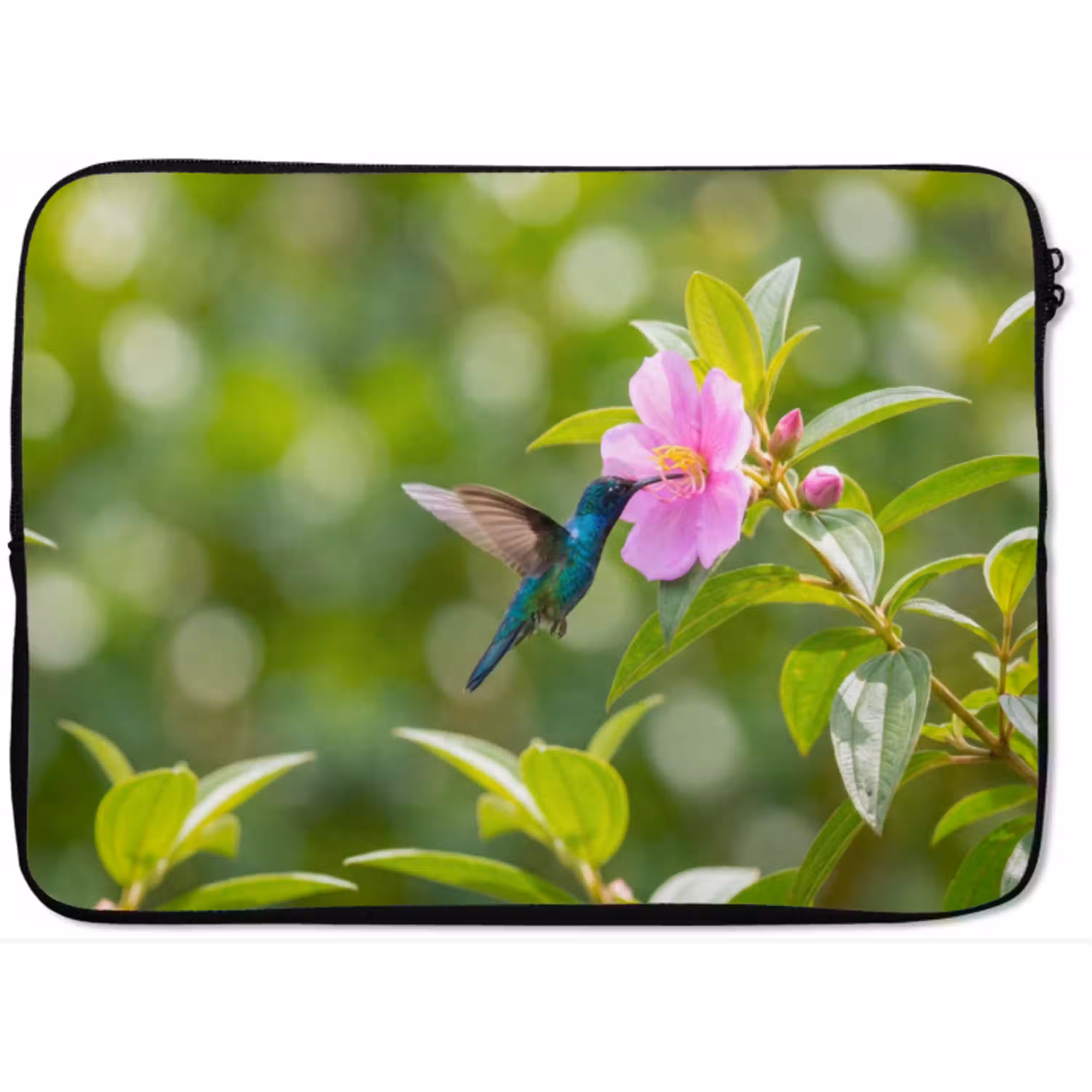 Kolibrie - Bloem - Natuur - Groen laptophoes neopreen klein -zkaufland3dotto