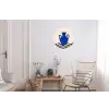 Vaas - Blauw - Geblokt - Modern Wandcirkel aluminium klein -woonkamer