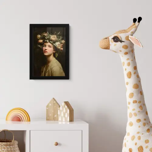 Bloemenstilte - Vrouw - Portret fotolijst zwart zonder passe partout klein -usfeer4_kinderkamer