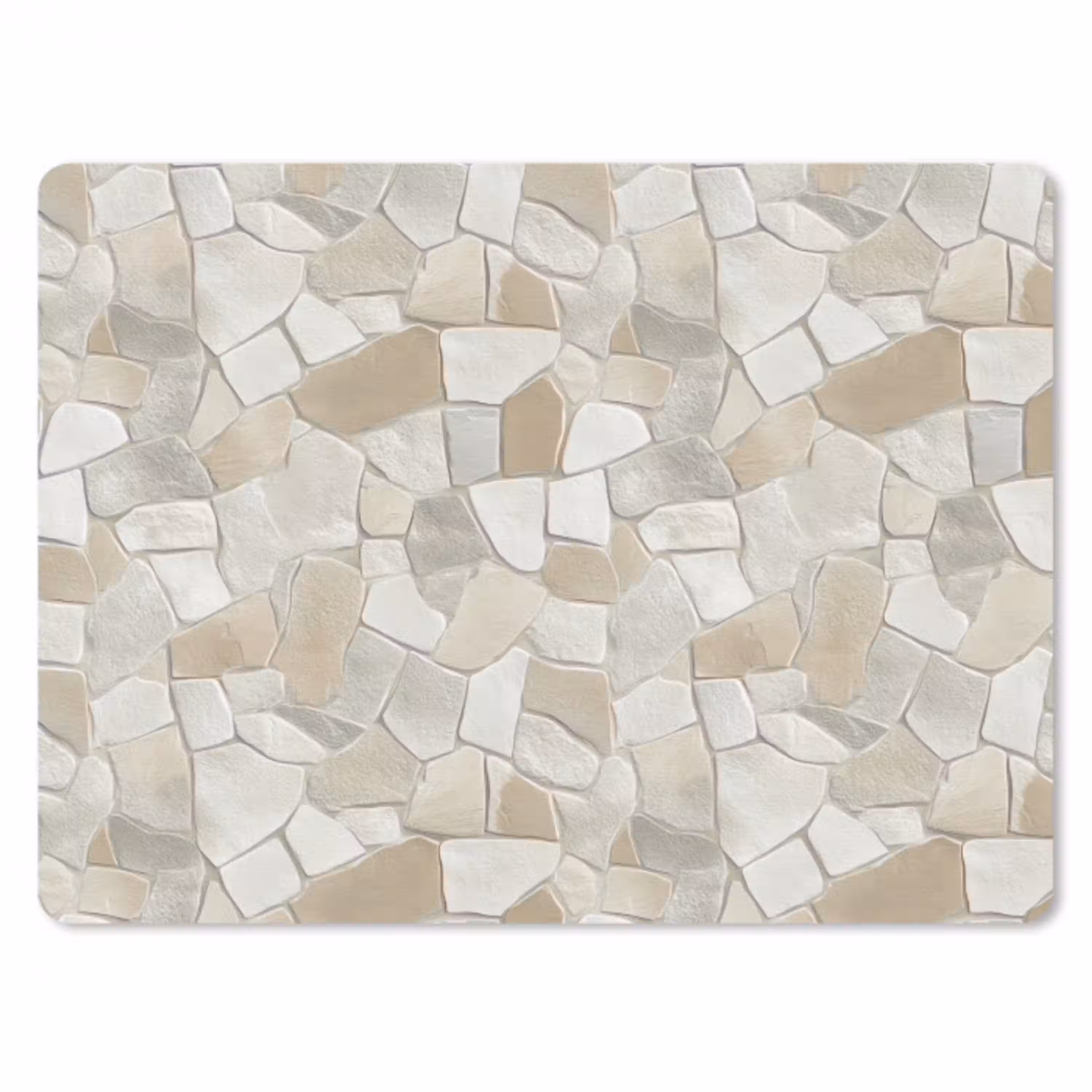 Mozaïek - Stenen - Beige muismat rubber klein 262 -3d