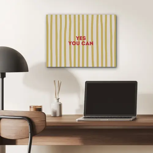 Strepen - Abstract - Yes you can - Rood PET vilt klein -sfeer5