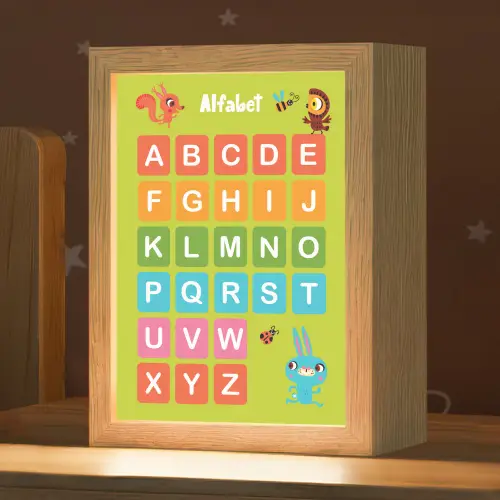 Alfabet - Educatief - Letters leren voor kinderen - Groen - Dieren Light Box met kabel klein -zzz_3d_website