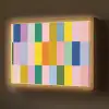 Stroken - Blauw - Patroon - Abstract Light Box met batterij (Wandlamp) middel -z3d_website