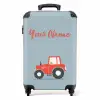 Rode trekker blauwe achtergrond NBS - Handbagage koffer - Kinderen Unisex middel -productfoto_recht
