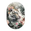 Tijger - Wilde dieren - Bloemen - Jungle Wandcirkel Ovaal Forex klein -3d