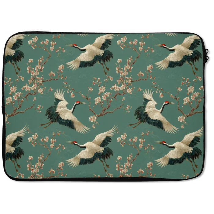 Kersenbloesem - Kraamvogels - Groen laptophoes neopreen klein 279 -zkaufland3dotto