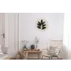 Laurierbladeren - Bloemknoppen - subtiel Wandcirkel aluminium klein -woonkamer