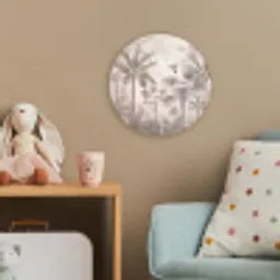 Jungle - Banenboom - Kolibrie - Beige Wandcirkel kunststof plaat 5mm dik klein -tsfeer1_kind