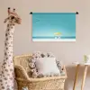 Strand - Blauwe lucht - Geel - Parasol Wandkleed katoen klein -wsfeer5_kind