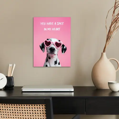 Hartjes - Hond - Valentijn - Roze poster papier klein -sfeer1