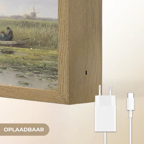 Molen - Willem Roelofs - Oude meesters - Kunst Light Box met batterij (Wandlamp) middel -USP_websiteoplaadbaarNL