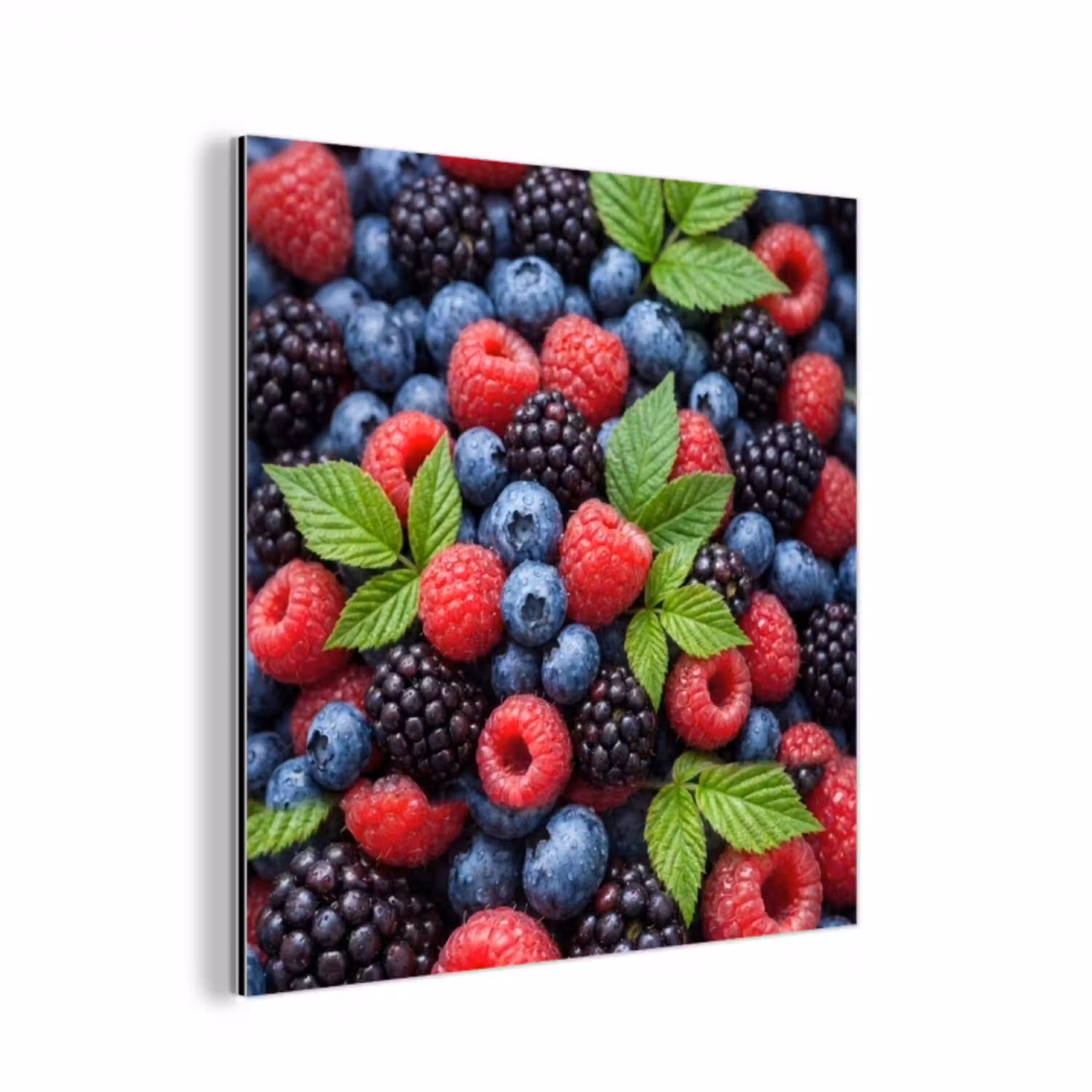 Bessen - Vers - Waterdruppels - Kleurrijk - Eten aluminium wit klein -3d