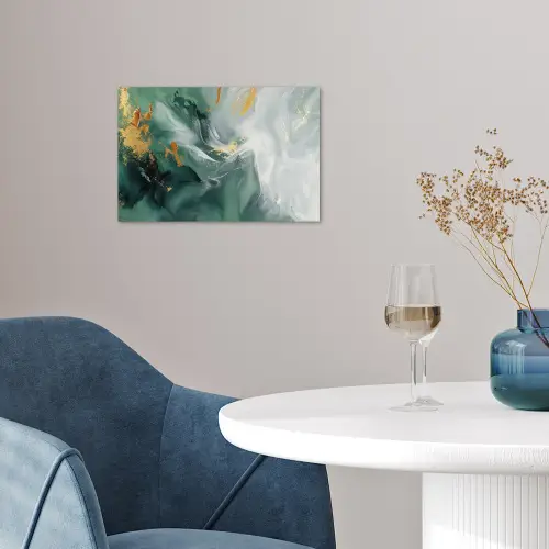 Groen - Modern - Marmer - Abstract poster papier klein -sfeer3