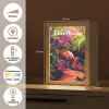 Flamingo - Tropisch - Dier - Bladeren Light Box met kabel (Kinderlampje) klein -USP_NL
